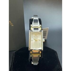 Bulova Classic Diamond Two-Tone Stainless Steel Quartz Ladies Watch 98P229 / NWT
